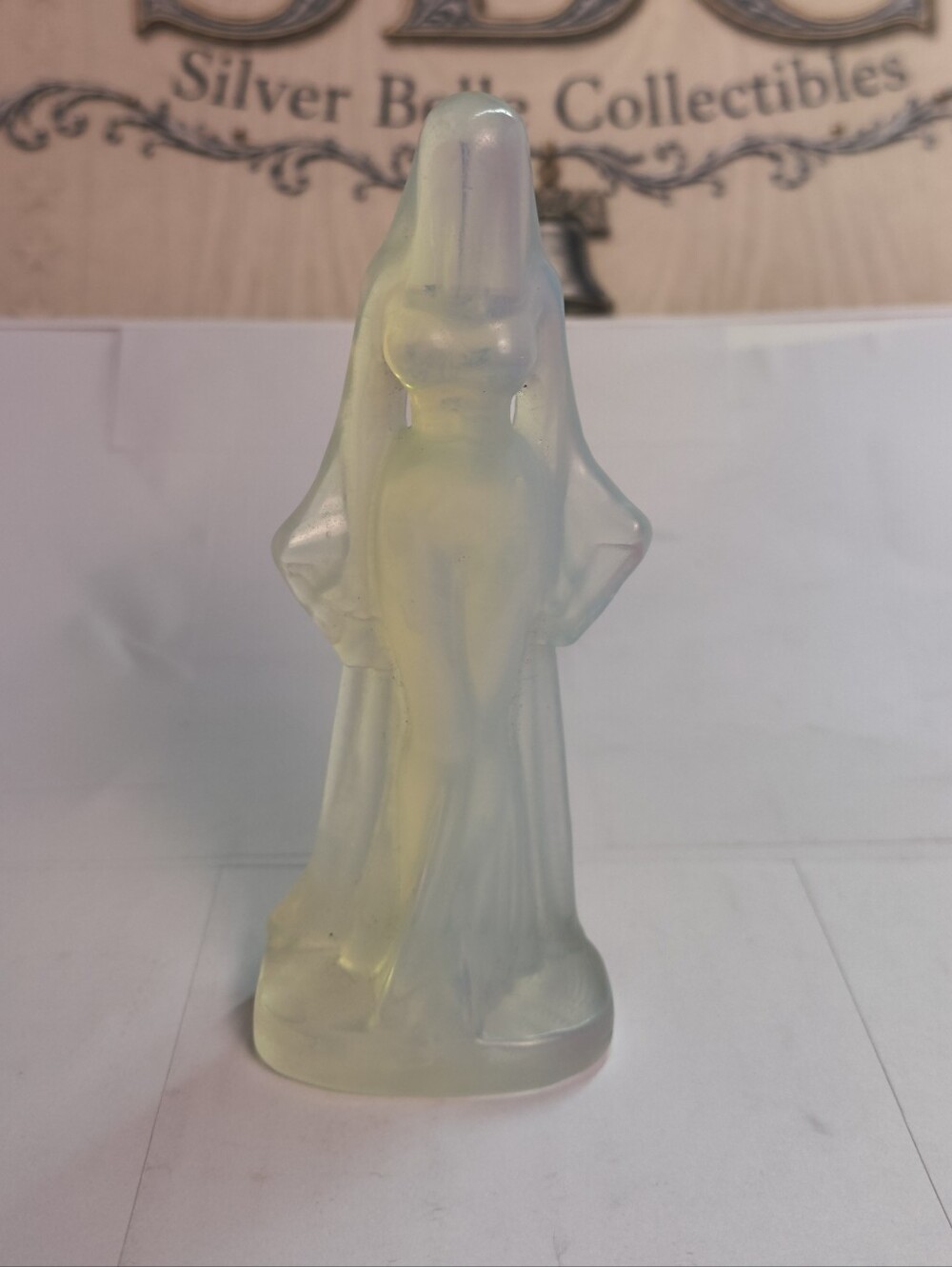 Opalite Veiled Woman 4.5" Faceless Goddess Statue Iridescent Glass